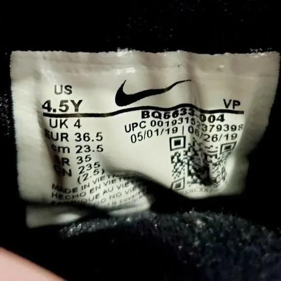 Nike‎ Zoom Freak 1 One GS Size 4.5Y Giannis Antetokounmpo Shoes black BQ5633-004 - Picture 10 of 10